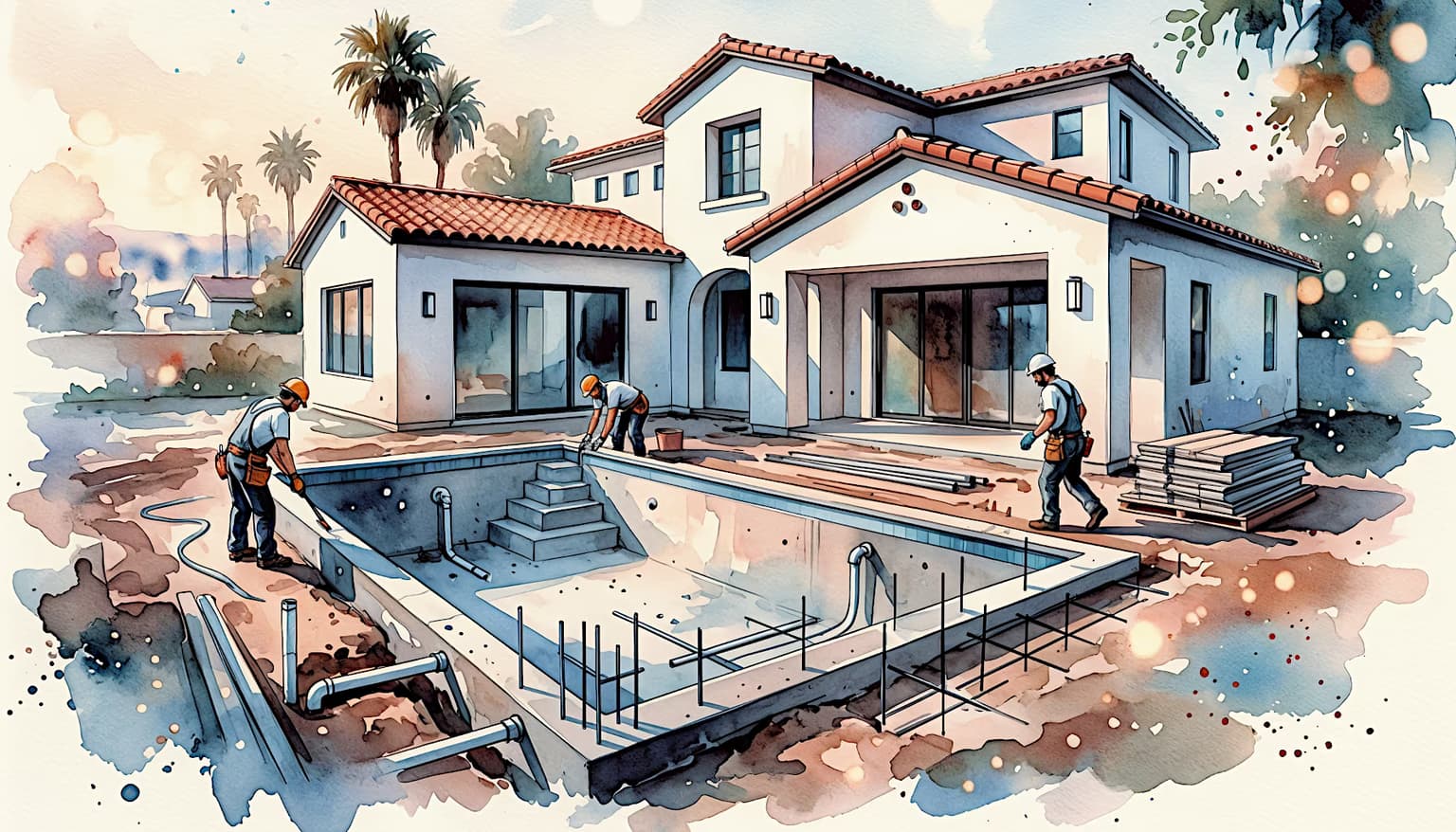Swimming pool construction permit services in California